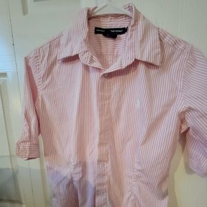 Pink and white button down